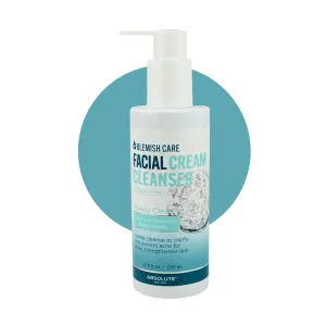 Absolute New York Blemish Care Facial Cream Cleanser – Purely Clean with Benzoyl Peroxide & Niacinamide, 230ml